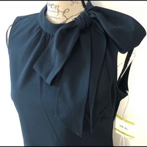 Anne Klein Sleeveless Bow Neck Fitted Career Dress